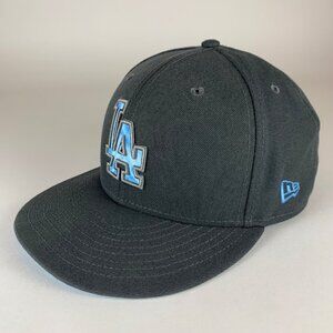 Los Angeles Dodgers MLB Gray New Era 59Fifty Fitted Hat Mens 7 3/8